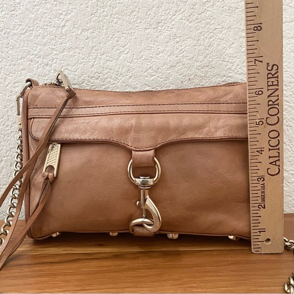 REBECCA MINKOFF Mini Mac Tan Almond Leather Crossbody Bag - Picture 8 of 16